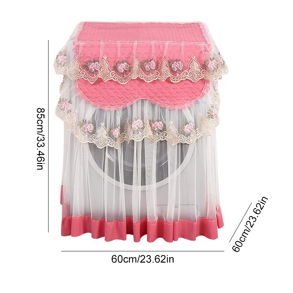 Washing Machine Dust Cover Lace Waterproof Sun Protection Cloth For Most Front Load Washing Machines And Dryers 60x60x85cm