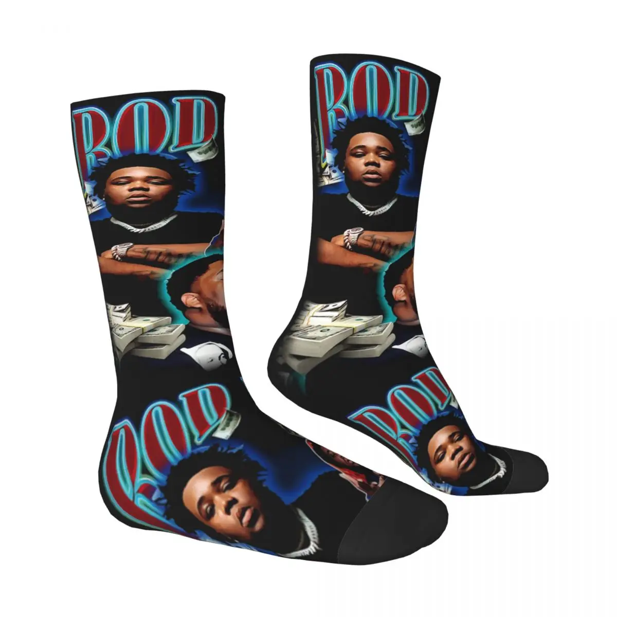 Rod Wave Good Money Cool Rapper Men Women Socks Cycling Novelty Spring Summer Autumn Winter Stockings Gift