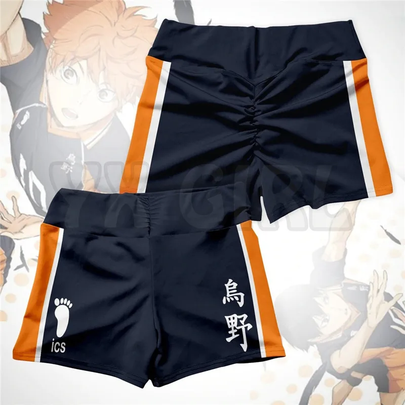 Haikyuu Team Karasuno 3D stampato Active Wear Set Combo Outfit Yoga Fitness Soft Shorts donna per ragazza Short Set