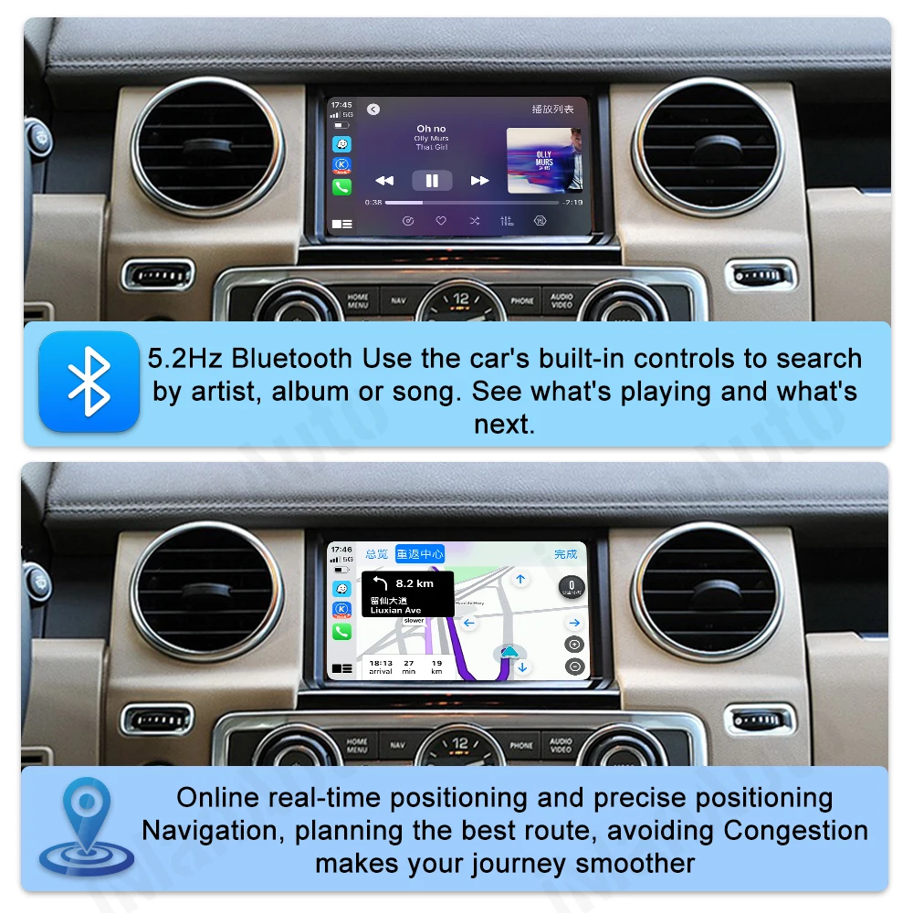 Wireless Carplay Android Auto Module for Range Rover / Land Rover Discovery 4 2009-2012 Denso Multimedia Navigation Plug&Play - view 4