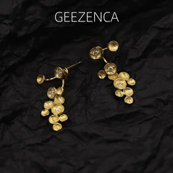 GEEZENCA 925 Sterling Silver 5A Zircons Stars Dangle Earrings For Women Original Design Chic Earring Fine Jewelry 2023 New Gift