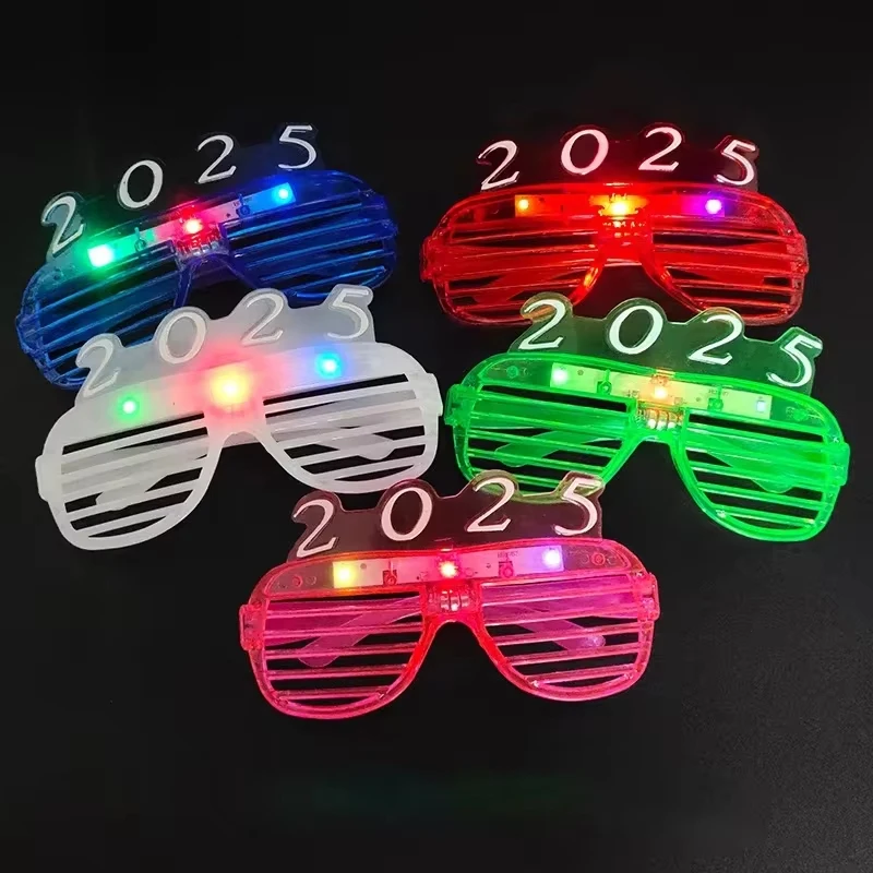 3PCS Luminous LED 2025 Glasses Luminous Neon Glasses Flashing Glasses Toys Children Adult Wedding Christmas Party Carnival Props