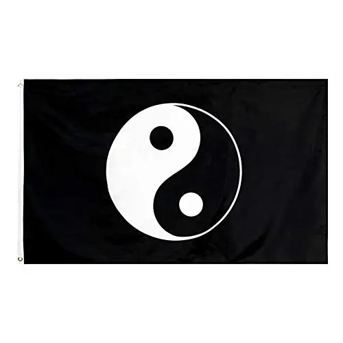 

Yin Yang Flag Black White Double Stitched Taoism Flags Banners with Brass Grommets Home Dorm Indoor Yoga Outdoor for Decoration