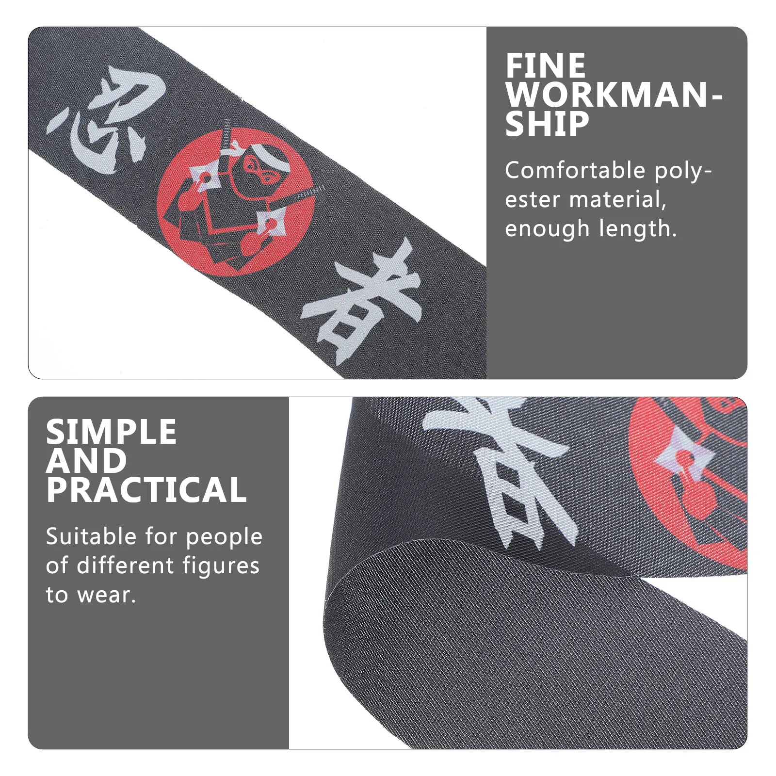 

Japanese Headband Samurai Chef Sushi Bandana Men Women Breathable Polyester Reusable Karate Accessory Decorative Party Hat