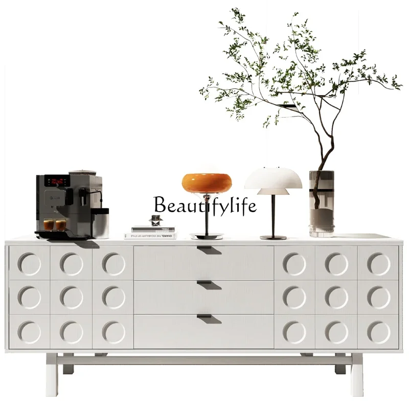 

Solid Wood Sideboard Retro Porch Locker Living Room Tea Cabinet Drawer Chest of Drawers Storage Cabinet