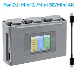 For DJI Mini 4K/MINI 2/Mini 2 SE Charging Hub 3-ways Battery USB Charging Remote Control Batteries Power Bank Drone Accessories
