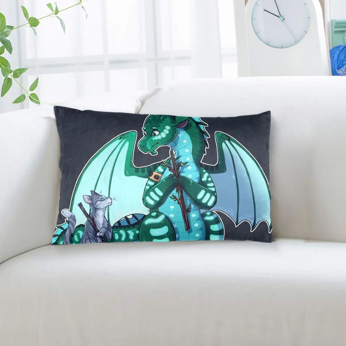 Wings Of Fire & Warriors - Turtle And Jayfeather Rectangle Pillowcase Cushion Cover Decorative Bedroom Bed Home  Throw Pillow