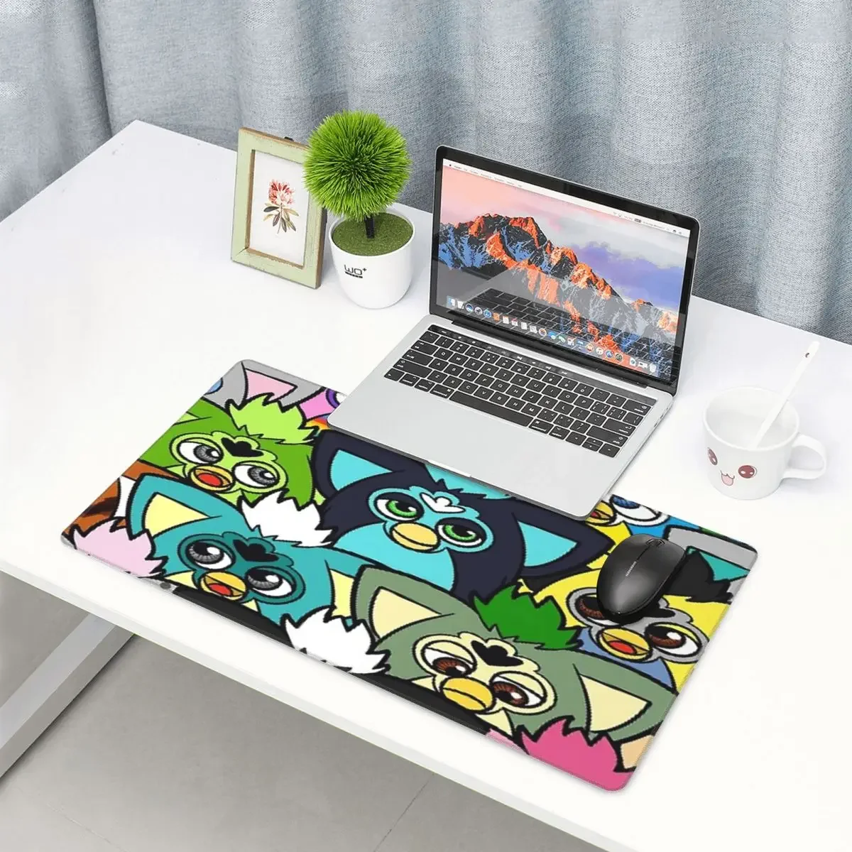 Large Mouse Pad Nightmare Furby Cartoon Robot Toys Gamer PC Laptop Mats Keyboard Computer Gaming Office Accessories Desk Mat