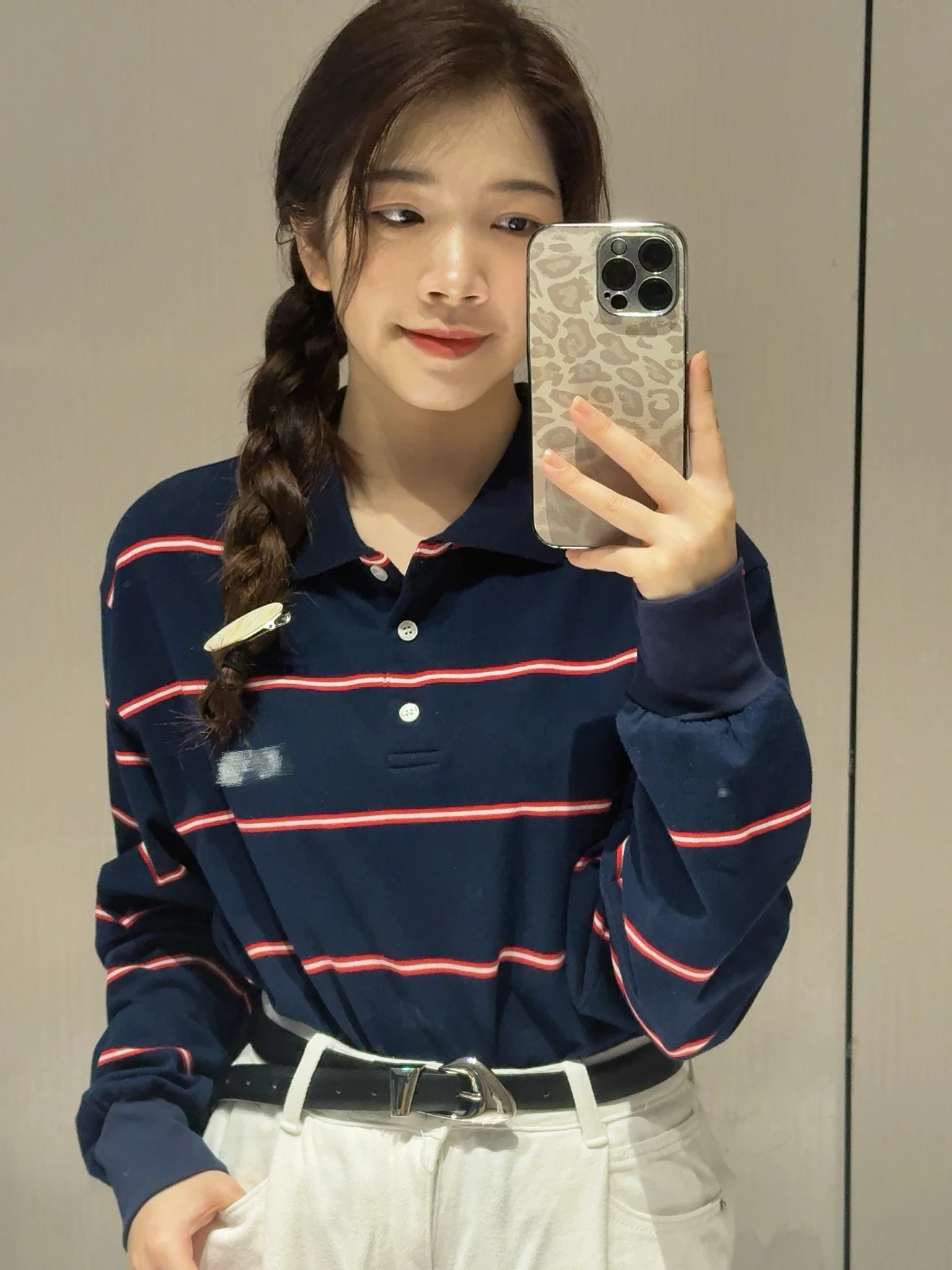 

Miu Sle Autumn Winter Knitted Long Sve irt Casual Striped Decorated Boyfriend Sle Loose Fit Cotton Creative Pat...