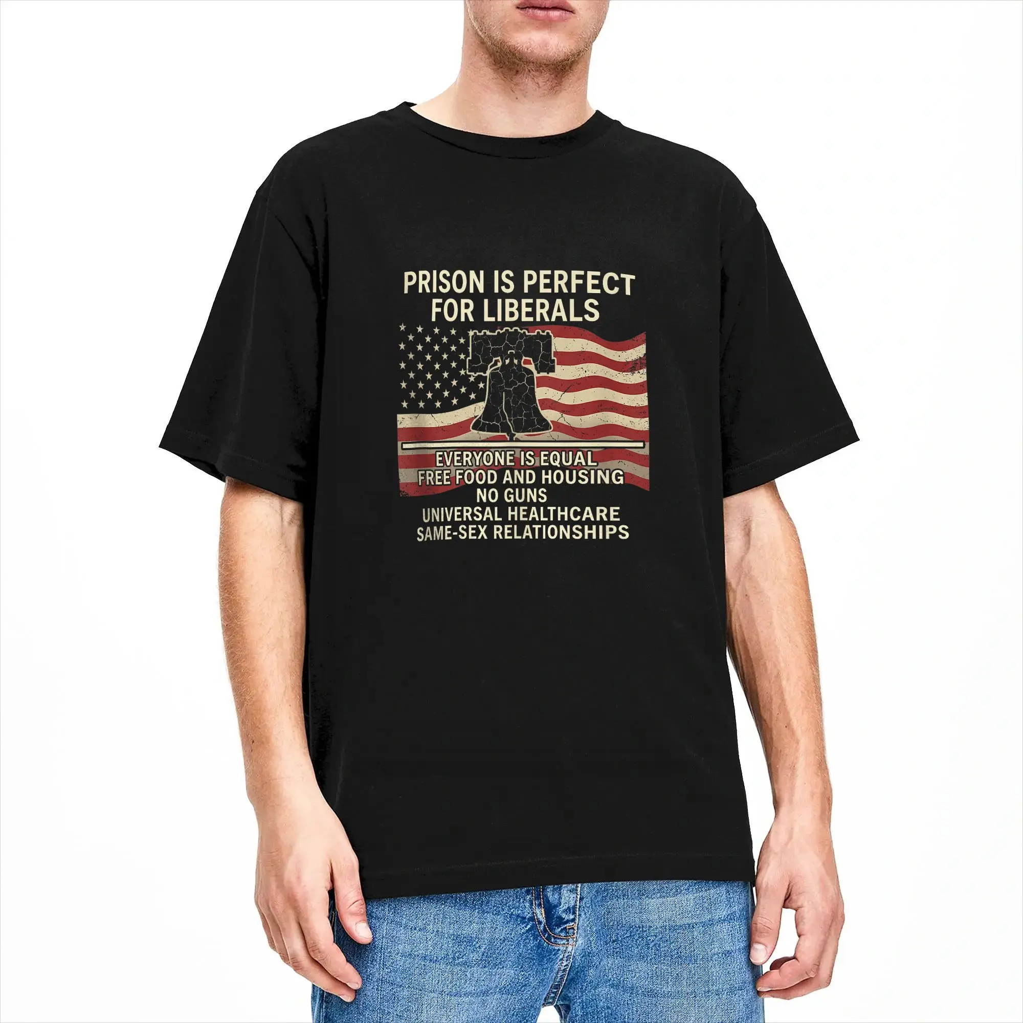 Oversized T-Shirt Summer Prison is Perfect for Liberals Funny Anti Liberal Trending T-Shirts  Cotton Tee ShirtClothing