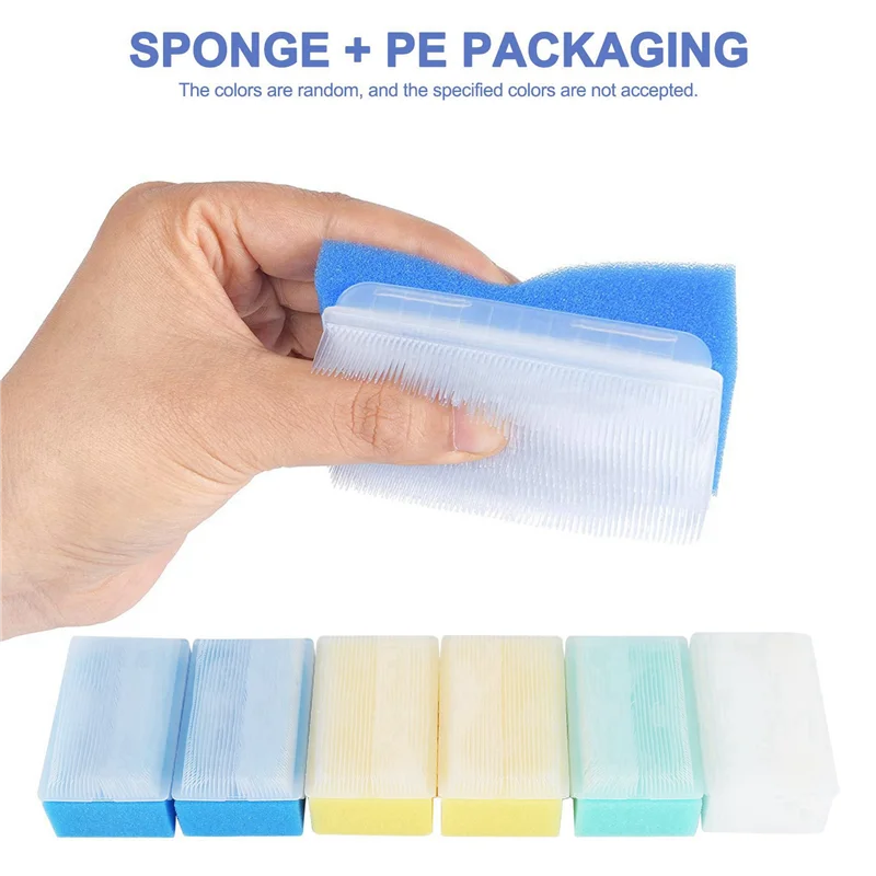 

B05B-Baby Bath Sponge (24 Pieces) Soft Foam Washer With Cradle Cap Brush Body,Hair And Scalp Clean Gentle Baby Sensory Brush