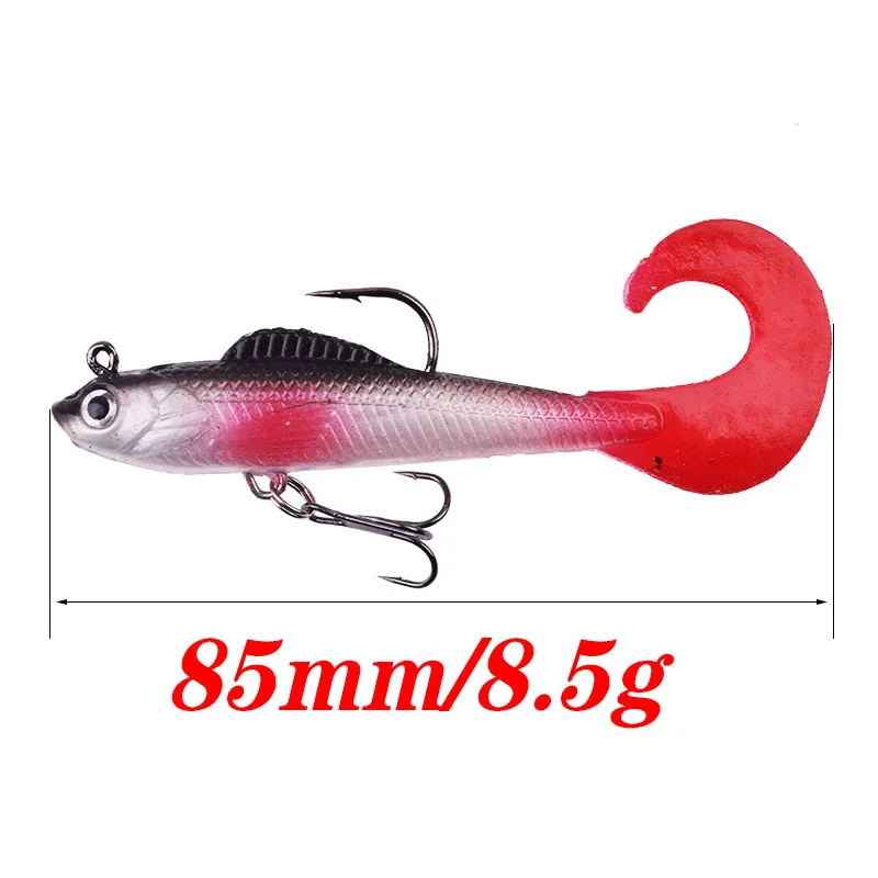 ALASICKA 85mm 8.5g Jig Wobbler Soft Baits Swim Tail Fishing Lure Artificial Silicone Bait for Sea Bass Carp Spoon Fishing Tackle