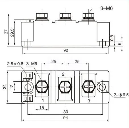 MTC 180A1600V New Product Promotion 180A Bidirectional Thyristor Module 180A-16 MTX 180A