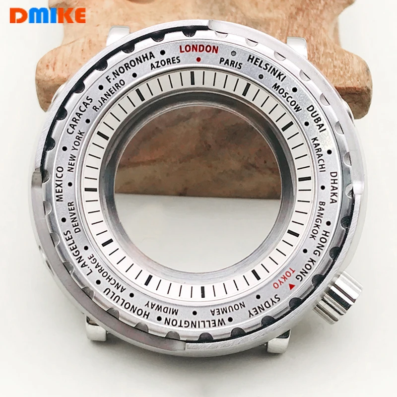 47mm Tuna Can Watch Case NH35 NH36 Case Fit For NH34 NH35 NH36 7S26 Movement Transparent Back Cover Sapphire Crystal Glass Cases