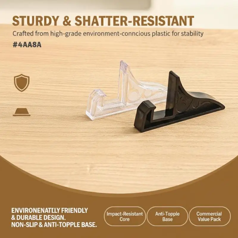 2Pcs Stable Plastic Tabletop Display Stand Multi-Function for Photo Frame Picture Phone Certificate Holder