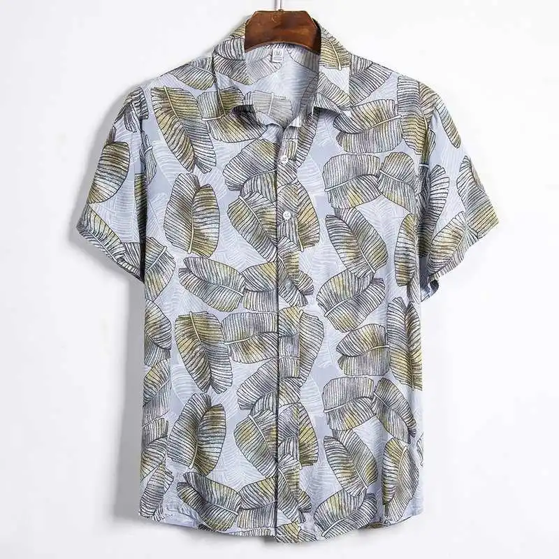 

Loose Fit Avocado Print ort Sve Men's irt Faionable Urban Sle Cotton Blend Fabric Iron-Free Summer irt
