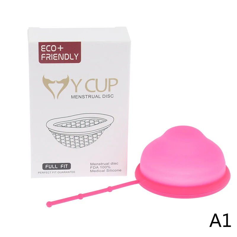 1PCS Reusable Menstrual Cup Disc Extra-Thin Silicone Menstrual Disk Tampon Or Pads Alternative For Feminine Hygiene Product