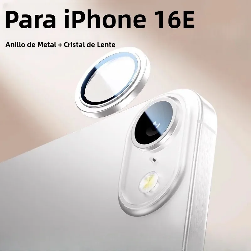 Protector de cámara de aleación para iPhone 17Air 16E 2025, anillo de Metal, lente trasera de vidrio templado, tapa protectora