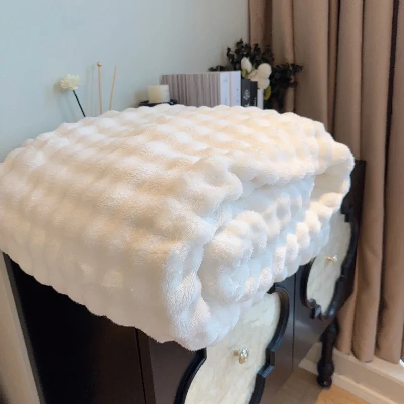 Simple Solid Color Plush Bed Sheet Thicken Nap Blanket Winter Coral Fleece Without Shedding Hair Dormitory Office Bedding 1pcs