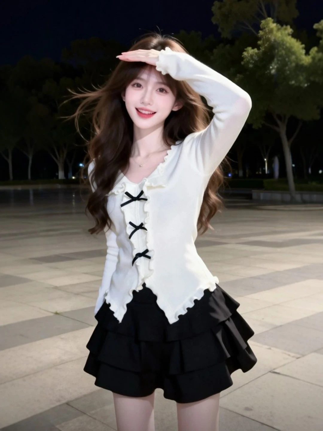 

Корейский трикотаж с нежным узлом на талии, женский модный весенний 2026, новый длинный хлопковый топ с v-образным вырезом