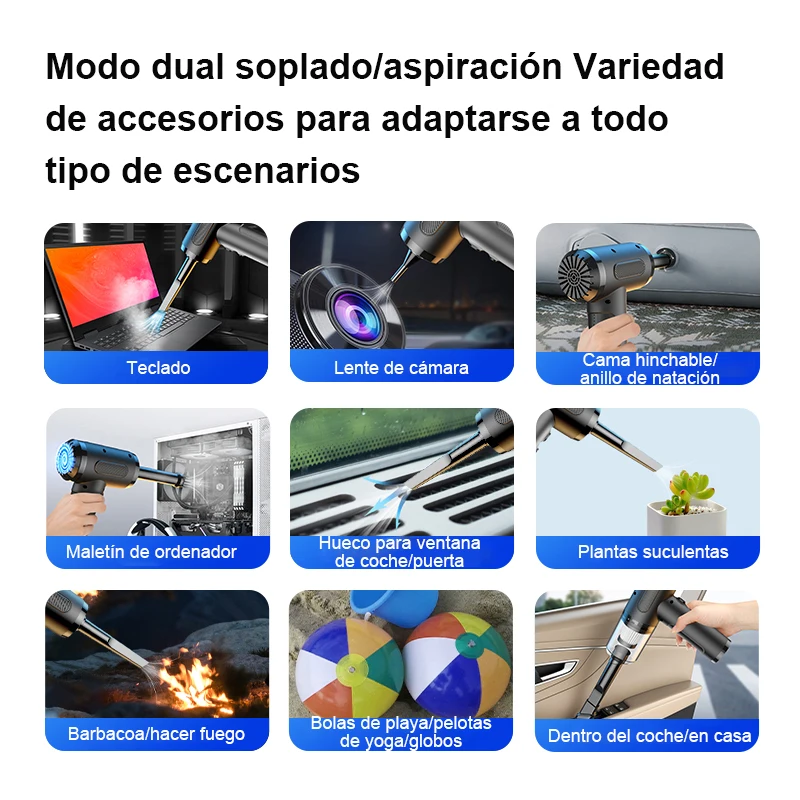 Portátil Comprimido Air Duster, Caixa do computador, Teclado Cleaner, Sucção por sopro, USB poderoso, Poderoso, Limpeza, Casa, Carro