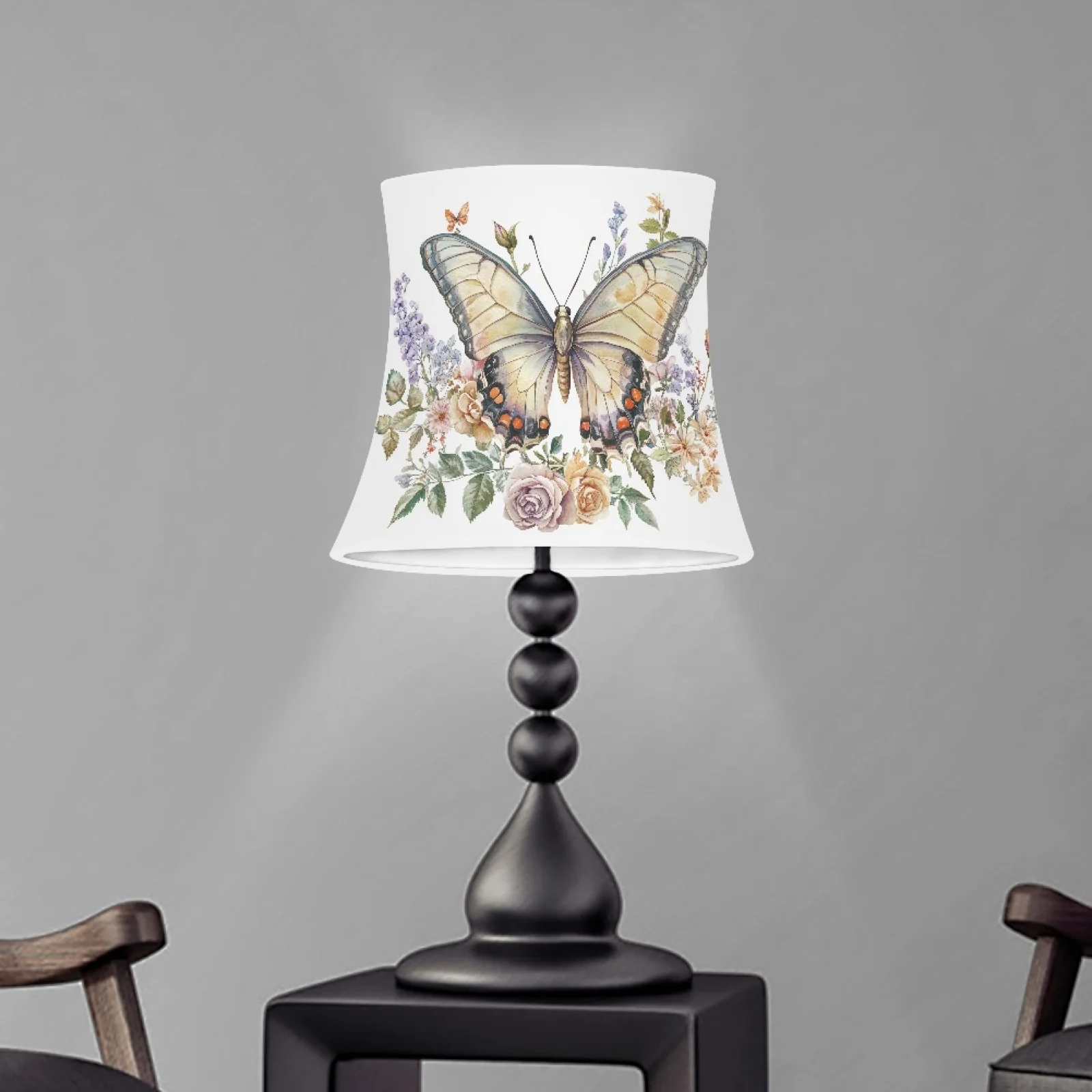 

White Butterfly Print Lampshade Covers for Table Lamp Floor Lamps Chandelier Wall Candle Lamp Cover European Light Shade Custom
