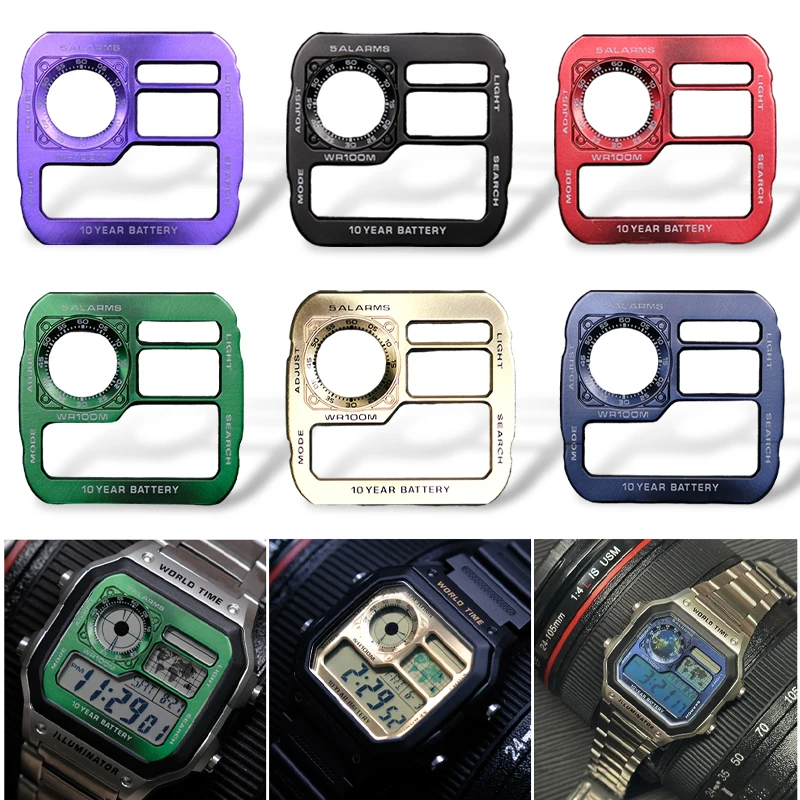 AE1200 Watch Dial metal letter panel 3299 Movement Dial Mod Kit for Casio AE-1200WHHigh Quality Copper Watch Faces Modified part
