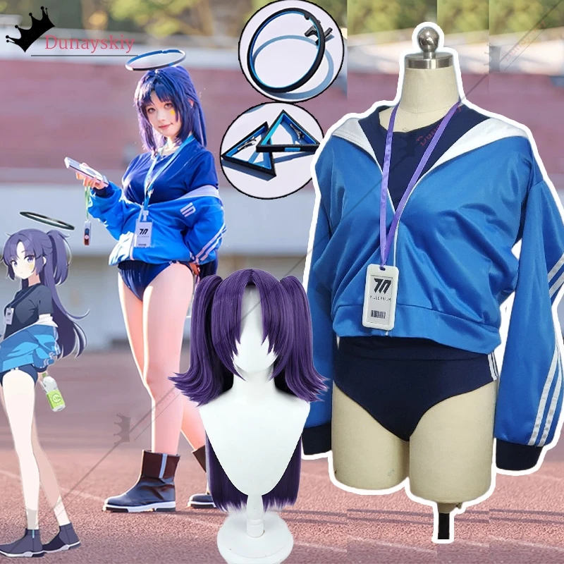 Game Blue Archive Cosplay Hayase Yuuka Sexy Gym Suit S-XL Women Costume Wig Accessories Set Anime Halloween Party Uniforms