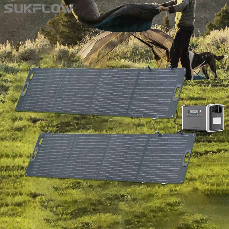 

Sukflow 200W Foldable Solar Panel 20V Portable Solar Photovoltaic Charging Panel Solar Cell Charger for Power Station Camping