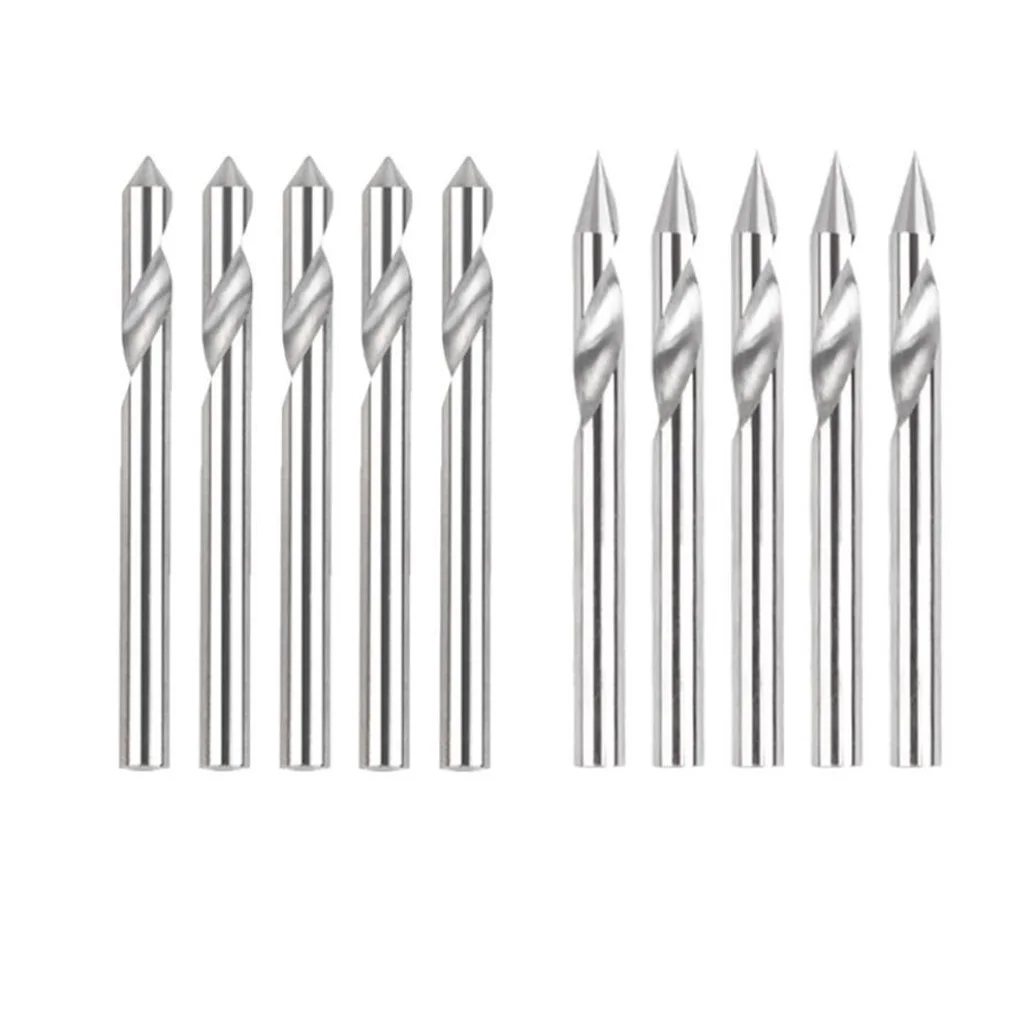 10 шт. фрезы с ЧПУ V Type1/8in с круглым хвостовиком, фреза 20/30/45/60 градусов для электроинструментов, аксессуары для сверл