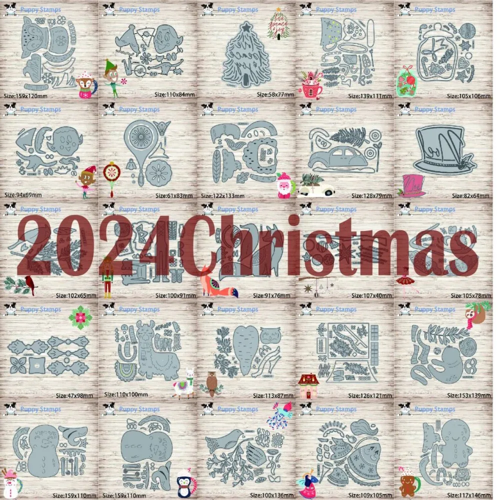 

2026 Christmas Animals Owl Sheep Metal Cutting Dies Hot Foil For DIY Make Card Scrapbook Embossed Paper Craft Supplies Template