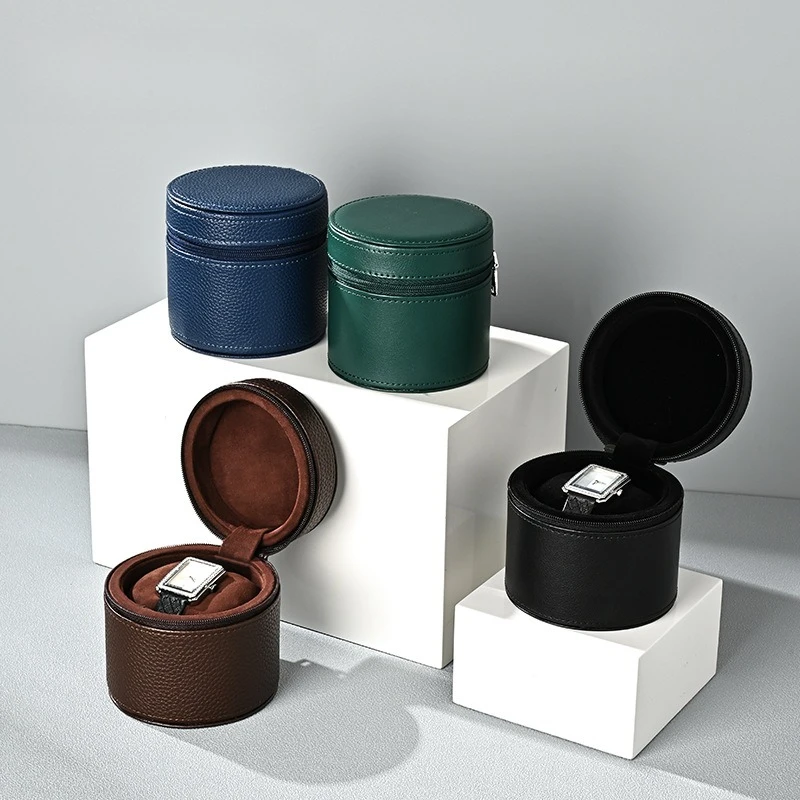

Элегантная коробка для часов из искусственной кожи, высококачественная подарочная коробка для наручных часов, портативный дорожный органайзер для хранения часов.