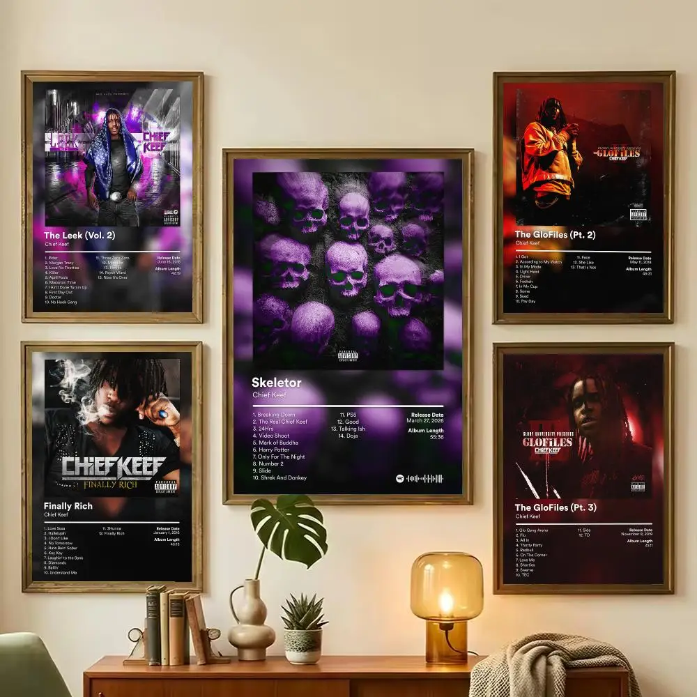 Singer Chief Keef Album Painting Calligraphy Stylish Canvas Poster Wall Art for Living Room Bedroom Office Home Decor
