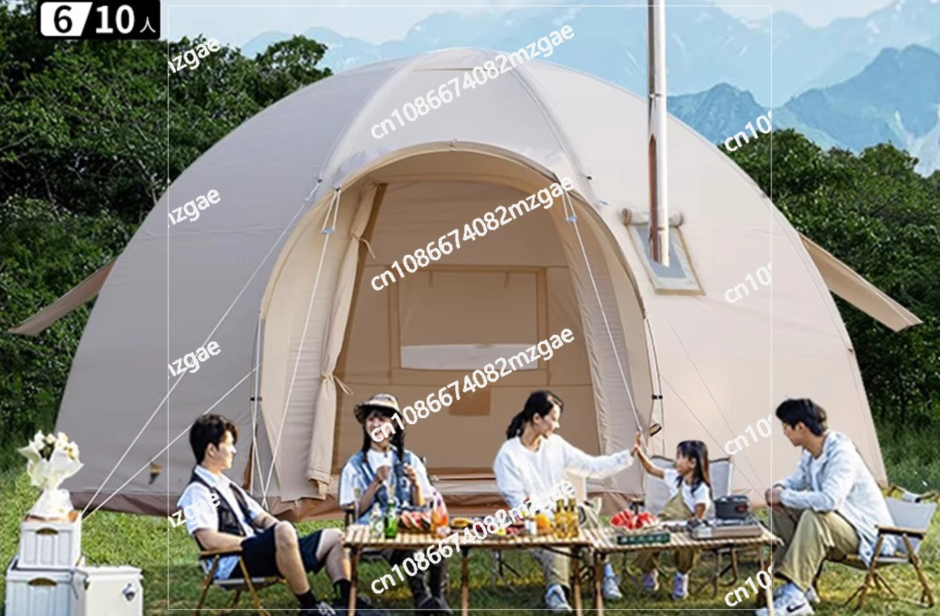 Inflatable Tent 6-8 People Spherical Tent Sturdy House Type No-build Outdoor