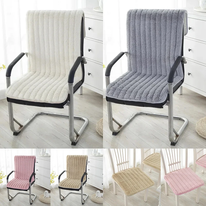 Thicken Plush Chair Cushion Stretch Dining Chair Seat Slipcover Dustproof Mat Protector Kitchen Wedding Chair Cojines