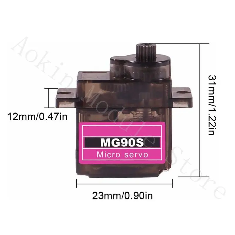 12PCS MG90S Servo Micro 360° 9G Servo Motor Geared Micro Servo Motor 9G Smart Robot Compatible with Raspberry Pi Project Car