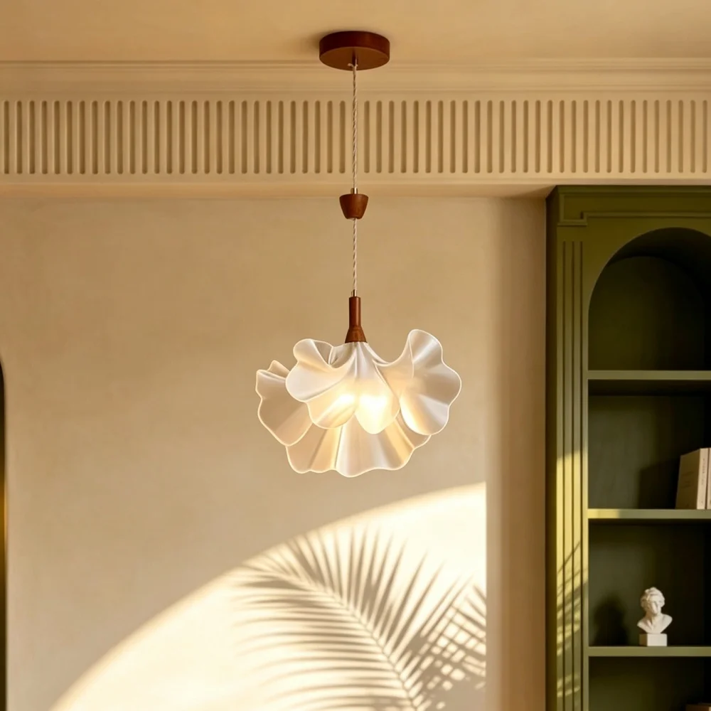 Creative Petal Flower Pendant Light 3‑Color Dimmable Pendant Lamp for Restaurant Cafe Loft Salon Studio Homestay Bar Chandelier