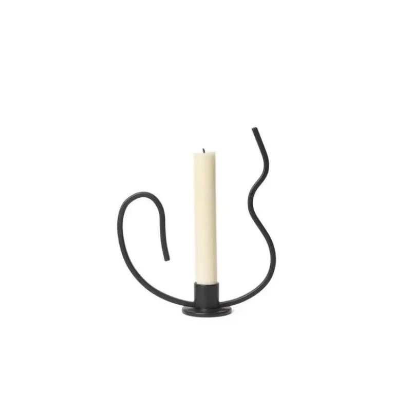 16wwMetal Candlestick Candelabrum Geometric Candle Holder Black Line Metal Handicraft Wedding Centerpieces Home Decoration