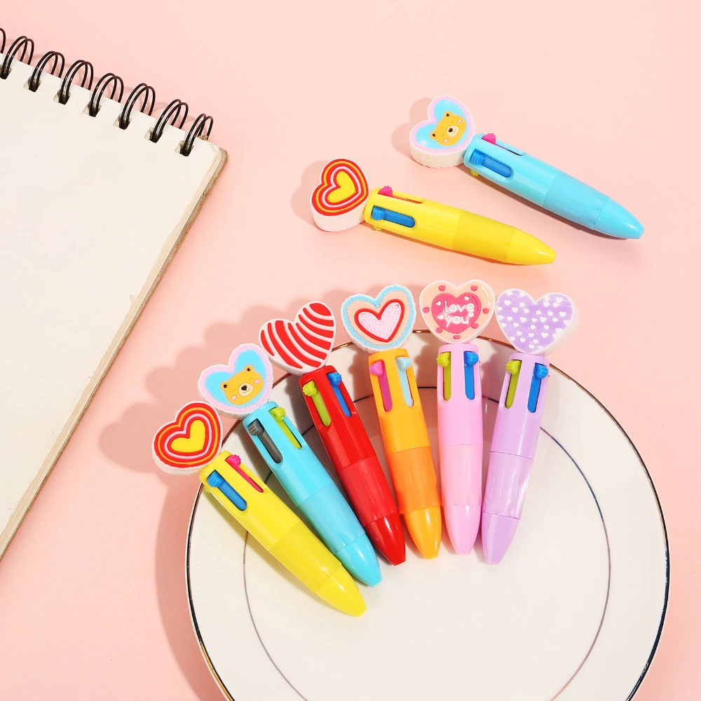 

Набор из 4 ручек-сердечек: гелевые ручки 0,5 мм для студентов, быстросохнущие, антистресс, для экзаменов, подарок для детей