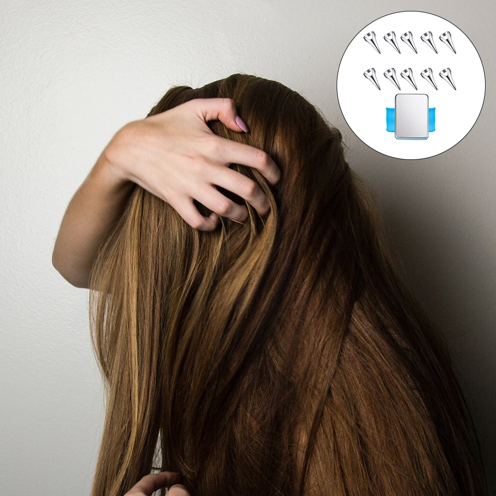 

1 комплект, магнитная заколка для волос, пробор для ногтей, кольца для плетения волос, плетение, окрашивание, наращивание, укладка серебряного цвета