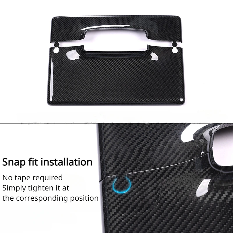 Real Dry Carbon Fiber for Tesla New Model 3 Y 3+ Highland 2024 Screen Back Cover 3K 240G Handmade Navigation Frame Screen Cover