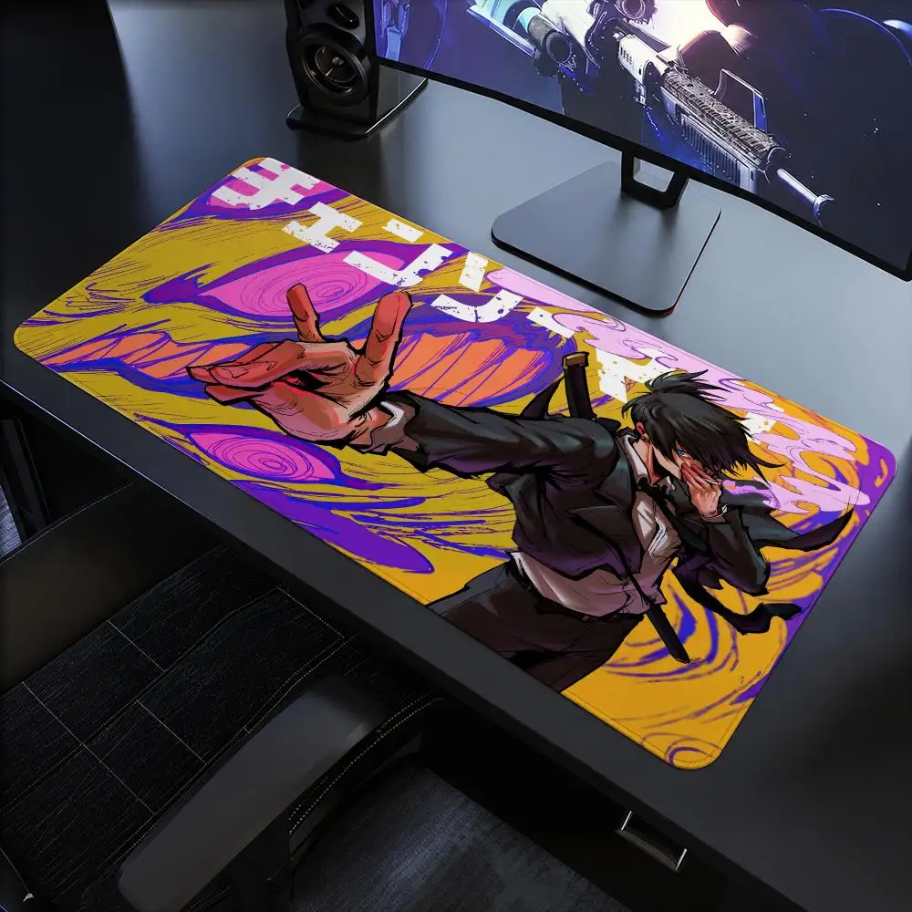 Classic Anime C-Chainsaw M-Man Mouse Pad Anti-Slip Rubber Base Extended Desk Mat For Gamers Office Computer Accessories