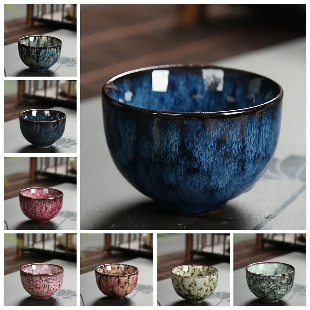 Taza de té de cerámica para arte casero, horno de transformación, taza de agua de estilo japonés, artículos para beber artísticos de porcelana Retro
