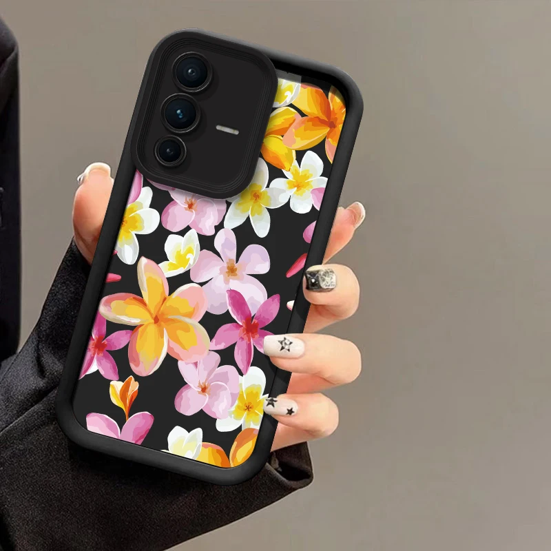 الفاخرة زهرة نمط جراب هاتف ل Vivo V60 V30E V29E V29 V27E V27 V50 V40 Pro V30 SE لينة سيليكون للصدمات ماتي غطاء #5