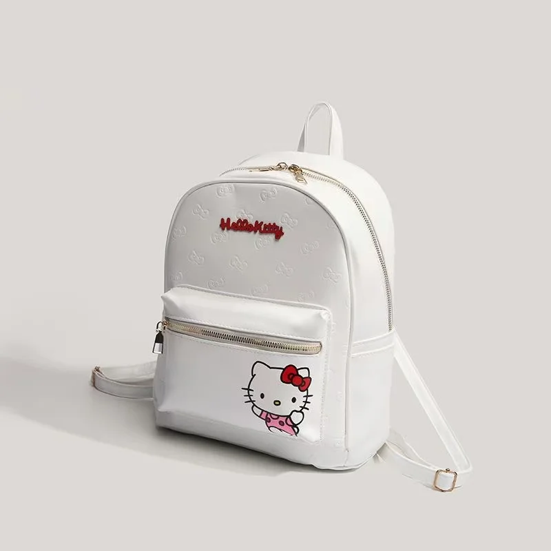 Image 7: Sac à dos Miniso Hello Kitty, sac à dos d'eau en cuir blanc, sac à dos imperméable, résistant à l'usure, à la mode et tendance, long