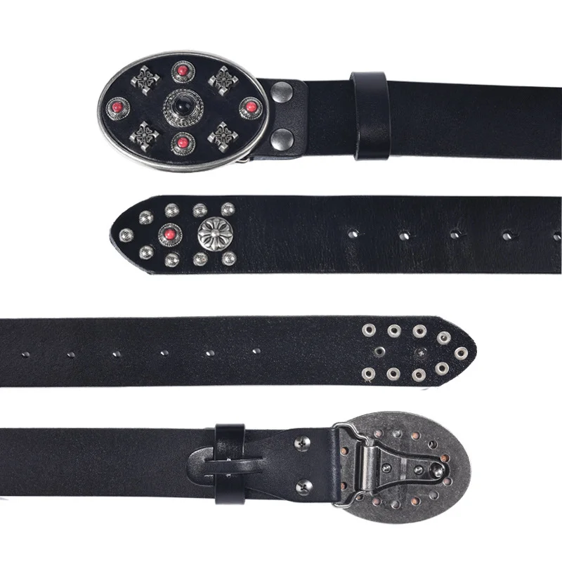 Exclusive designer belt  Belt Collection: Handmade Cow Leather Belt with Ethnic Red Coral Stone Detail and Studs