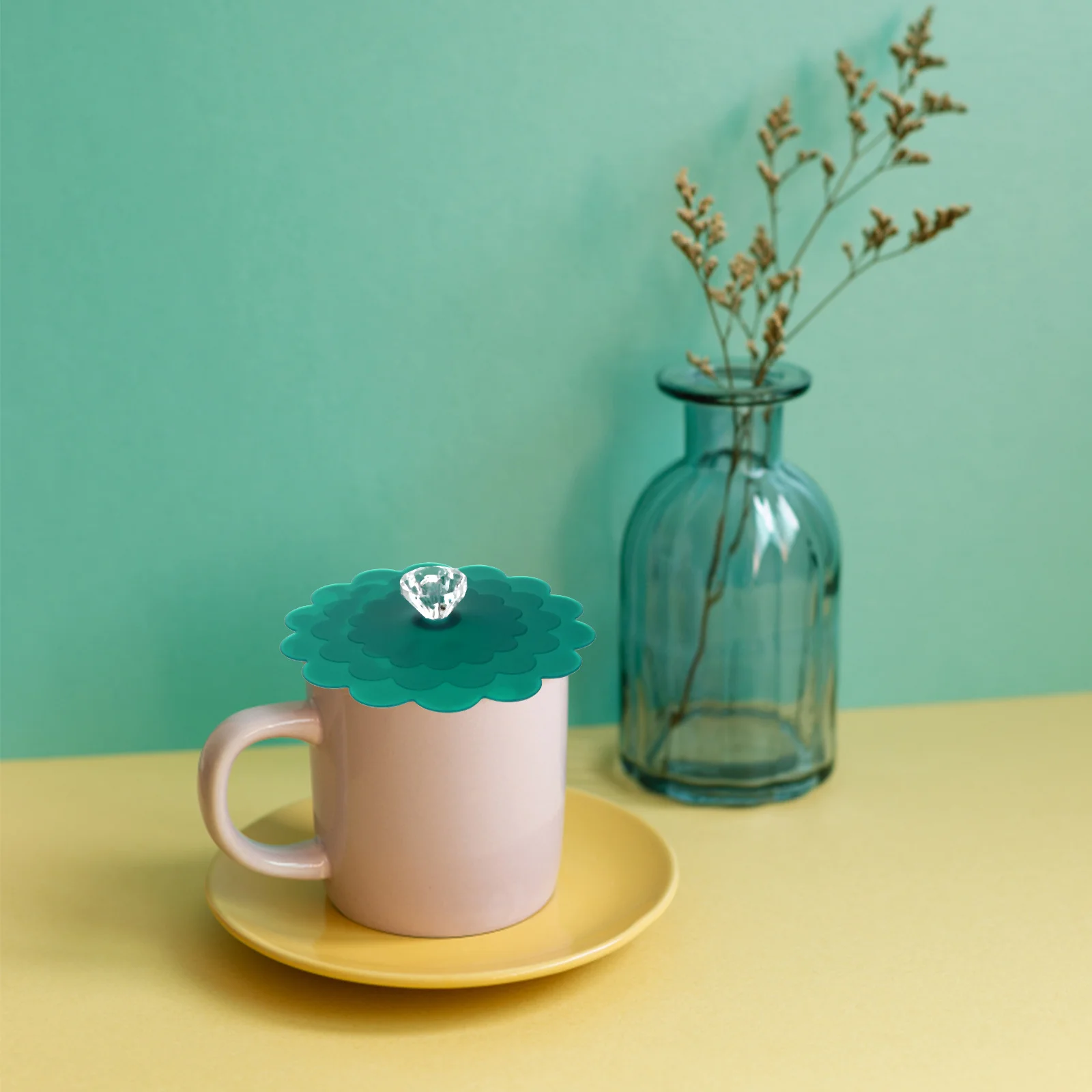 

6 Pcs Lace Silicone Cup Lid Covers Coffee Mug Reusable Pan Lids Silica Gel for Drinks Travel