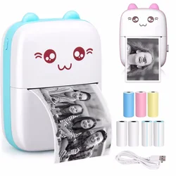 Mini impresora térmica portátil, máquina de impresión de bolsillo de 57mm, inalámbrica, BT, 200dpi, Android e IOS