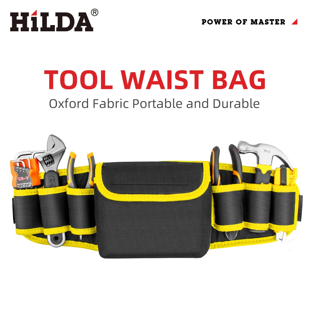 

HILDA Oxford Fabric Tool Waist Belt Bag Portable Quick Access Pouch Sturdy Wear-resistant Tool Organizer for Electrician Repair