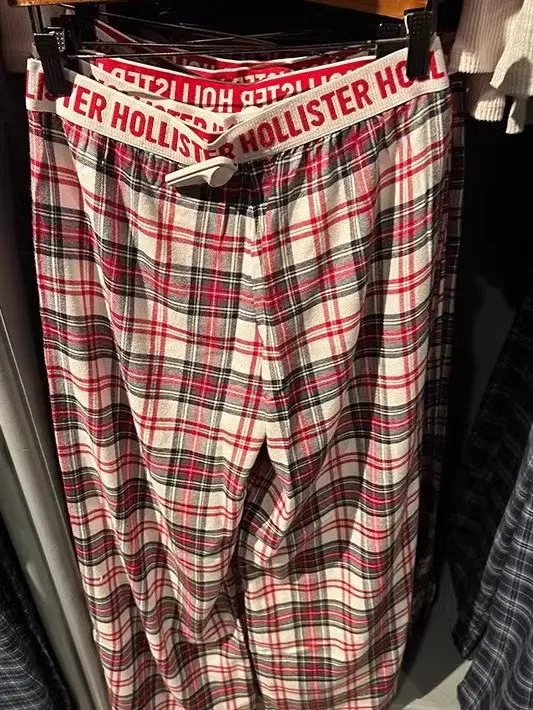 

Korean Sle High Waist Loose plus Size Plaid Print Sp Pants Women's Spring Summer New Home Long Trousers Sweet Home Sle